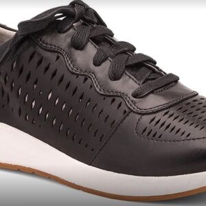 Dansko Charlie perforated sneaker Black Leather size 39 8.5